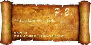Prisztavok Elek névjegykártya
